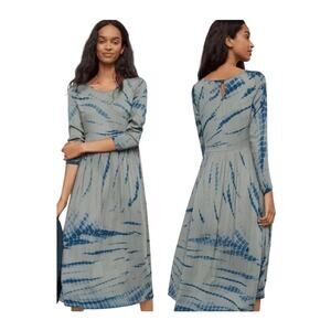 Anthropologie Dolan Left Coast Eliska Olive-Green Tie-Dye Maxi Dress Size Large